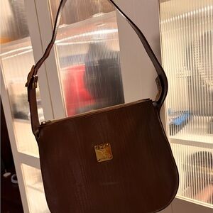 MCM Brown Leather Shoulder Bag